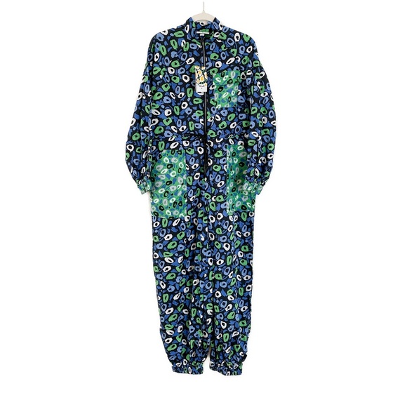 NEW Diane Von Furstenberg for Target Nylon Jazz Dot Green Jumpsuit Size Small - Picture 3 of 4
